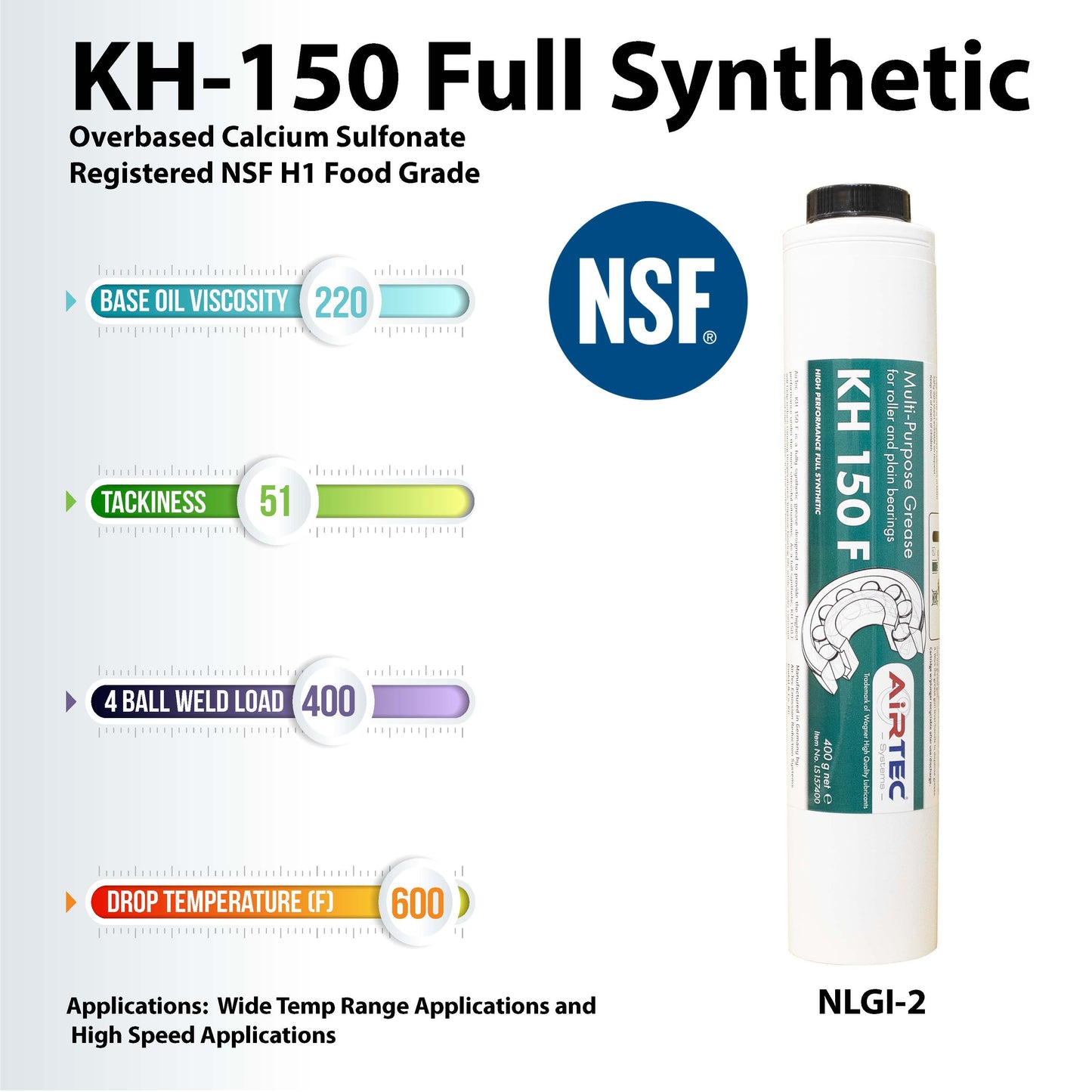 AirTec Grease: KH150 Full Synthetic H1 Food Grade