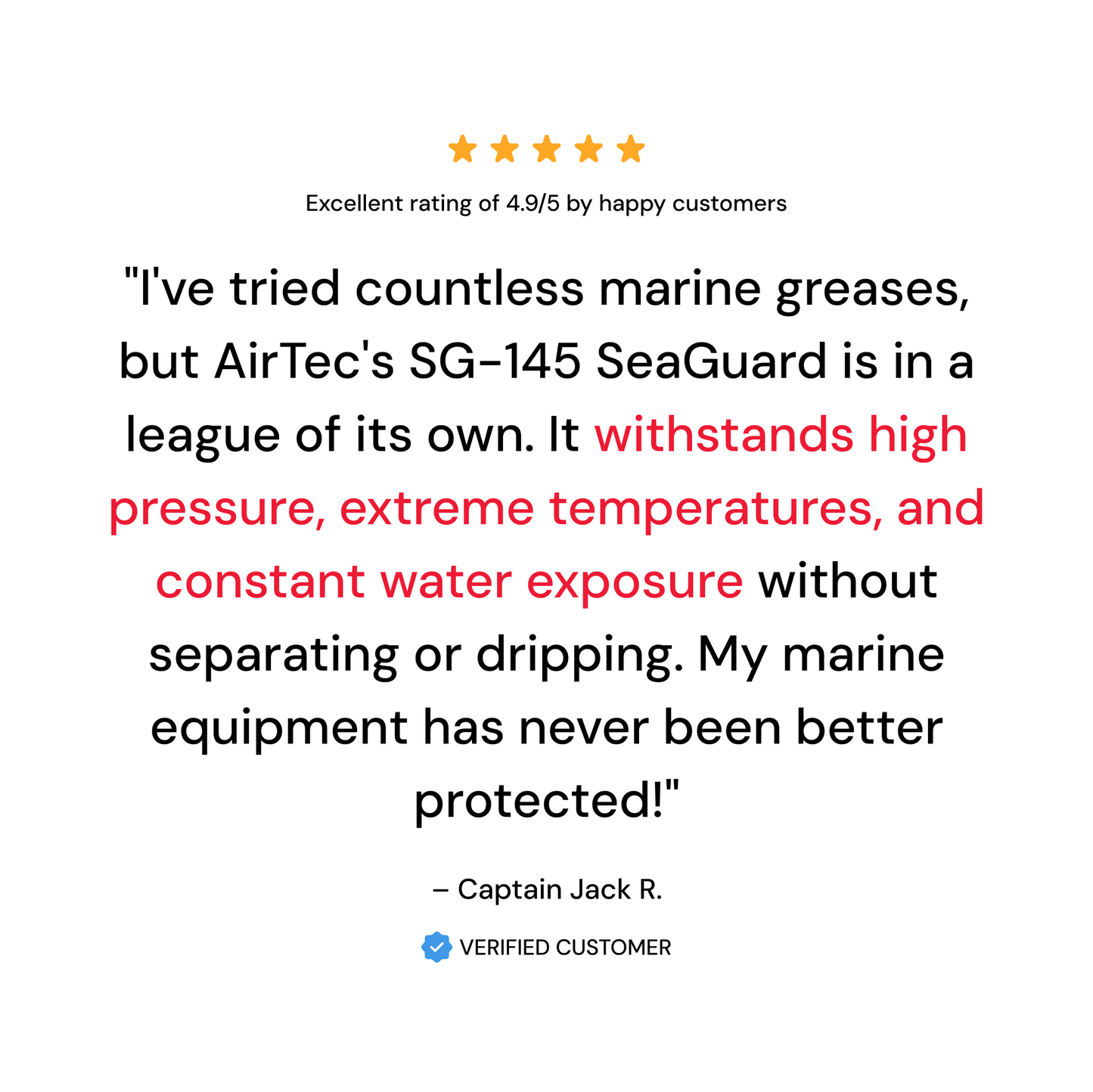 AirTec Grease:  SG-145 SeaGuard Marine Grade Grease